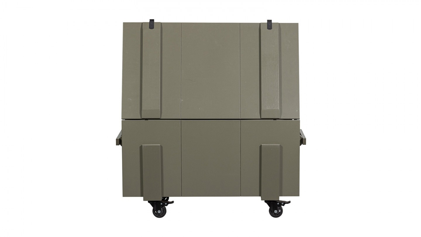 Coffre de rangement en bois vert kaki 100 cm - Bobby