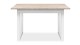 Table à manger extensible 6 à 8 personnes effet travertin et blanc 120/160 cm - Marlon