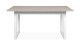 Table à manger extensible 4 à 6 personnes effet travertin et blanc 160/200 cm - Marlon