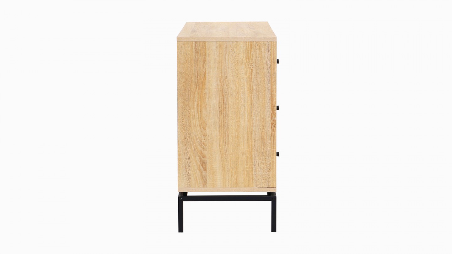 Commode 3 tiroirs effet bois 105 cm - Talia