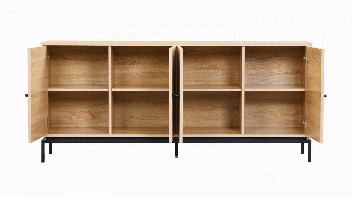 Buffet 4 portes effet bois 180 cm - Talia