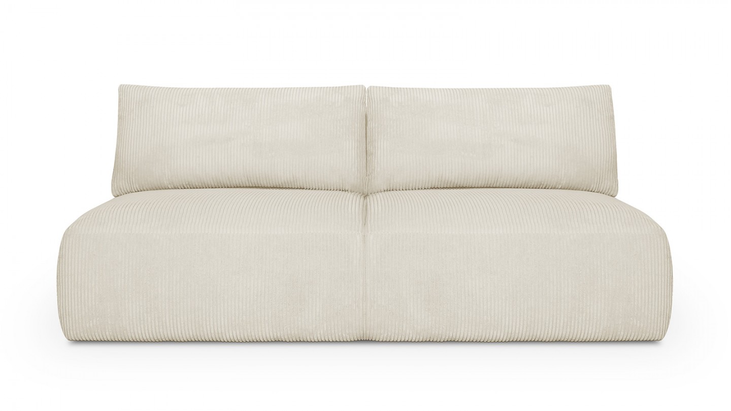 Canapé convertible 3 places avec coffre de rangement en velours côtelé beige - Jasper