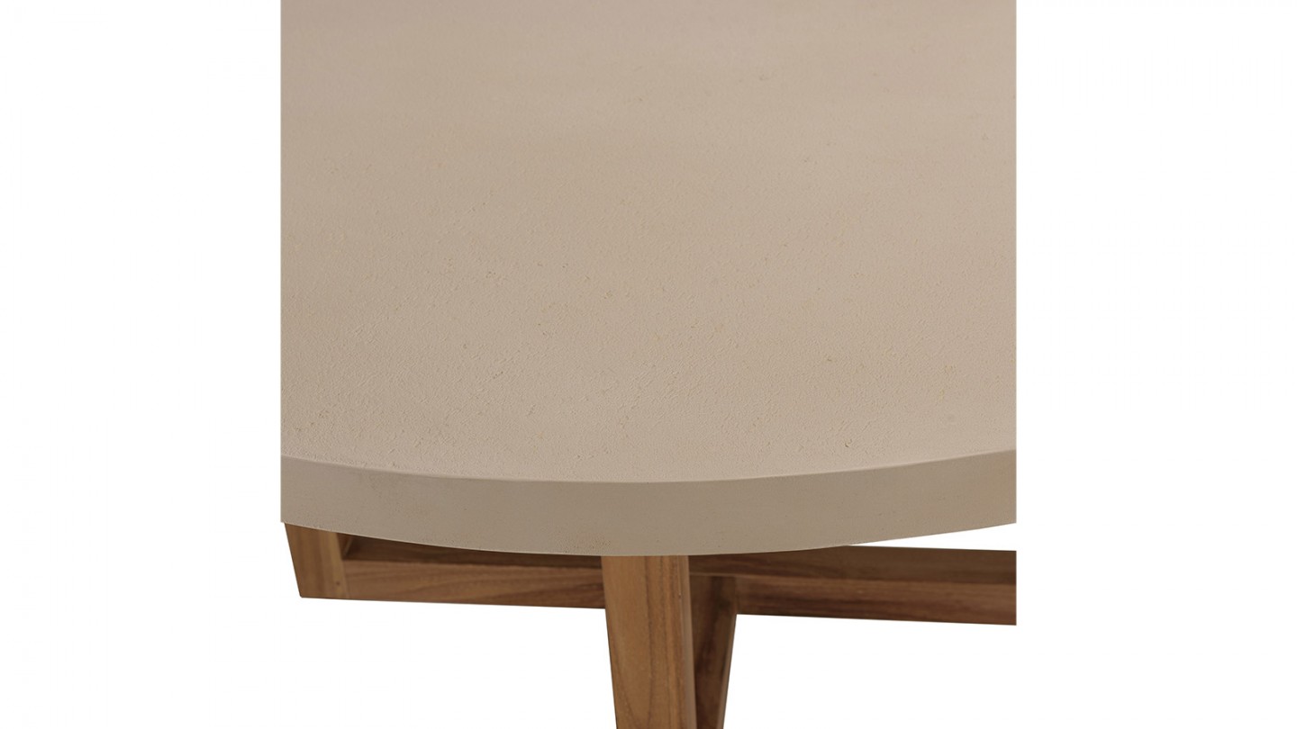 Table basse ronde 92cm en béton beige - Dak