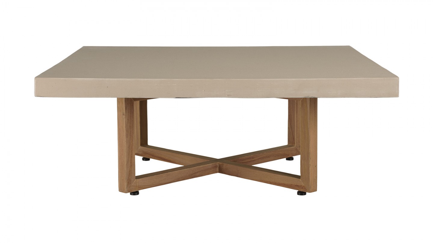 Table basse carrée 107cm en béton beige - Dak