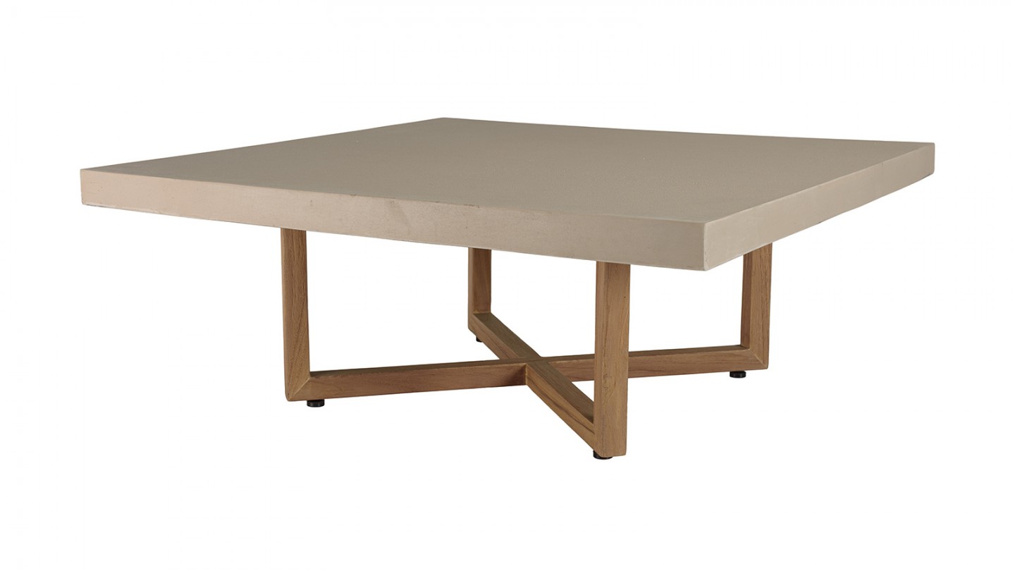 Table basse carrée 107cm en béton beige - Dak