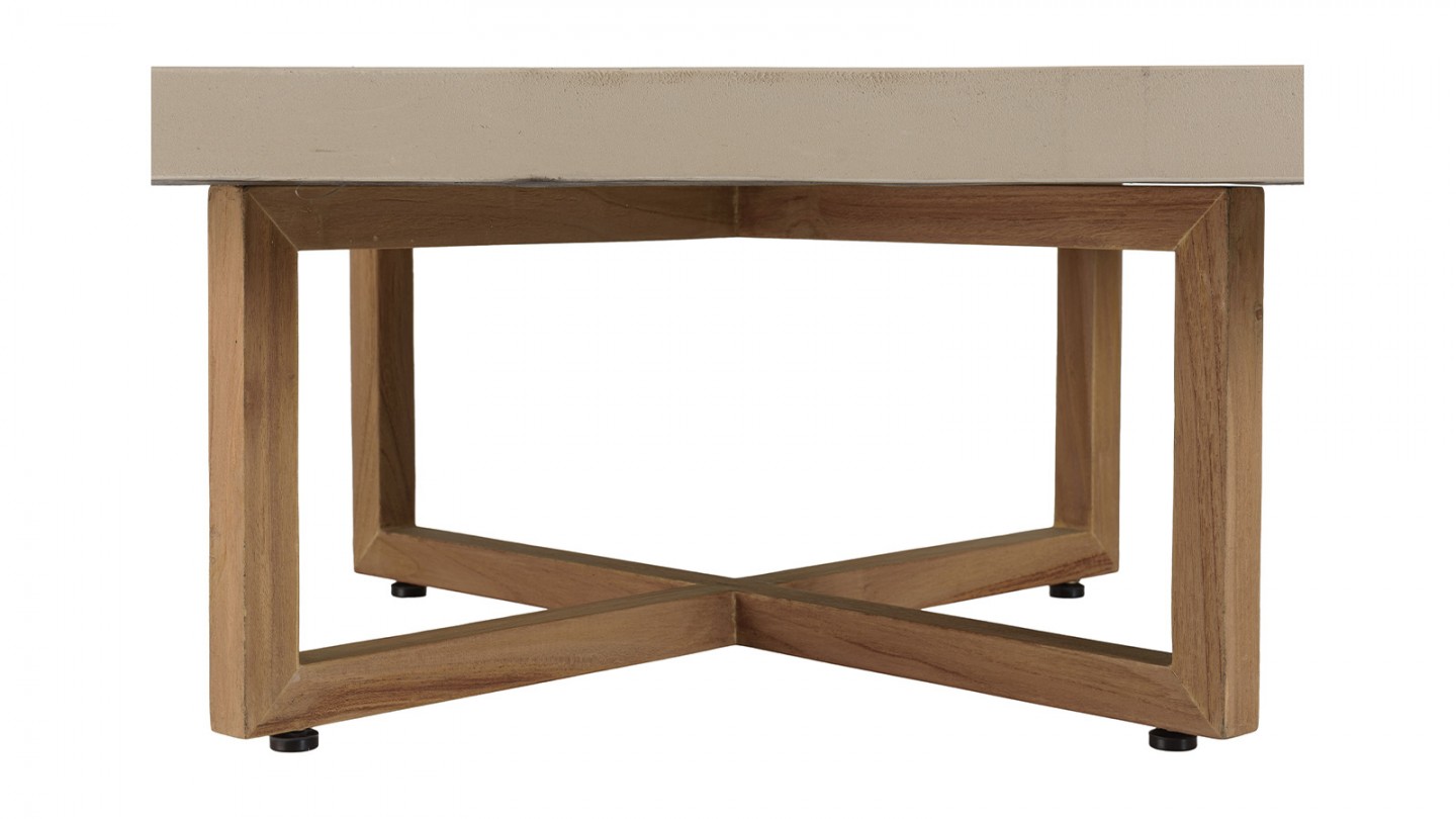 Table basse carrée 107cm en béton beige - Dak