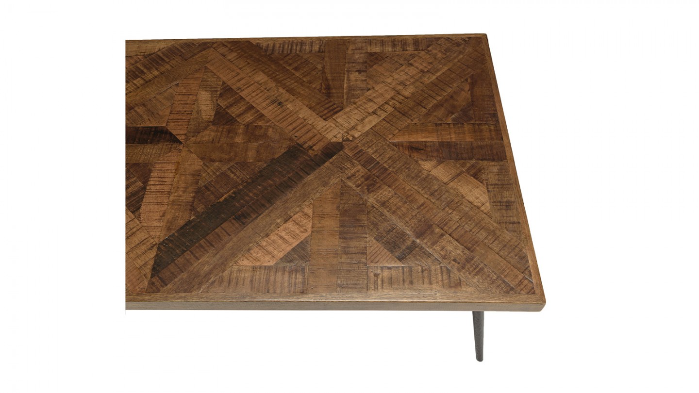 Table basse rectangulaire 135cm en bois recyclé - Kiara