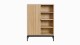 Bibliothèque 1 porte 4 niches effet bois rainuré 80 cm - Talia