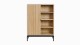 Bibliothèque 1 porte 4 niches effet bois rainuré 80 cm - Talia