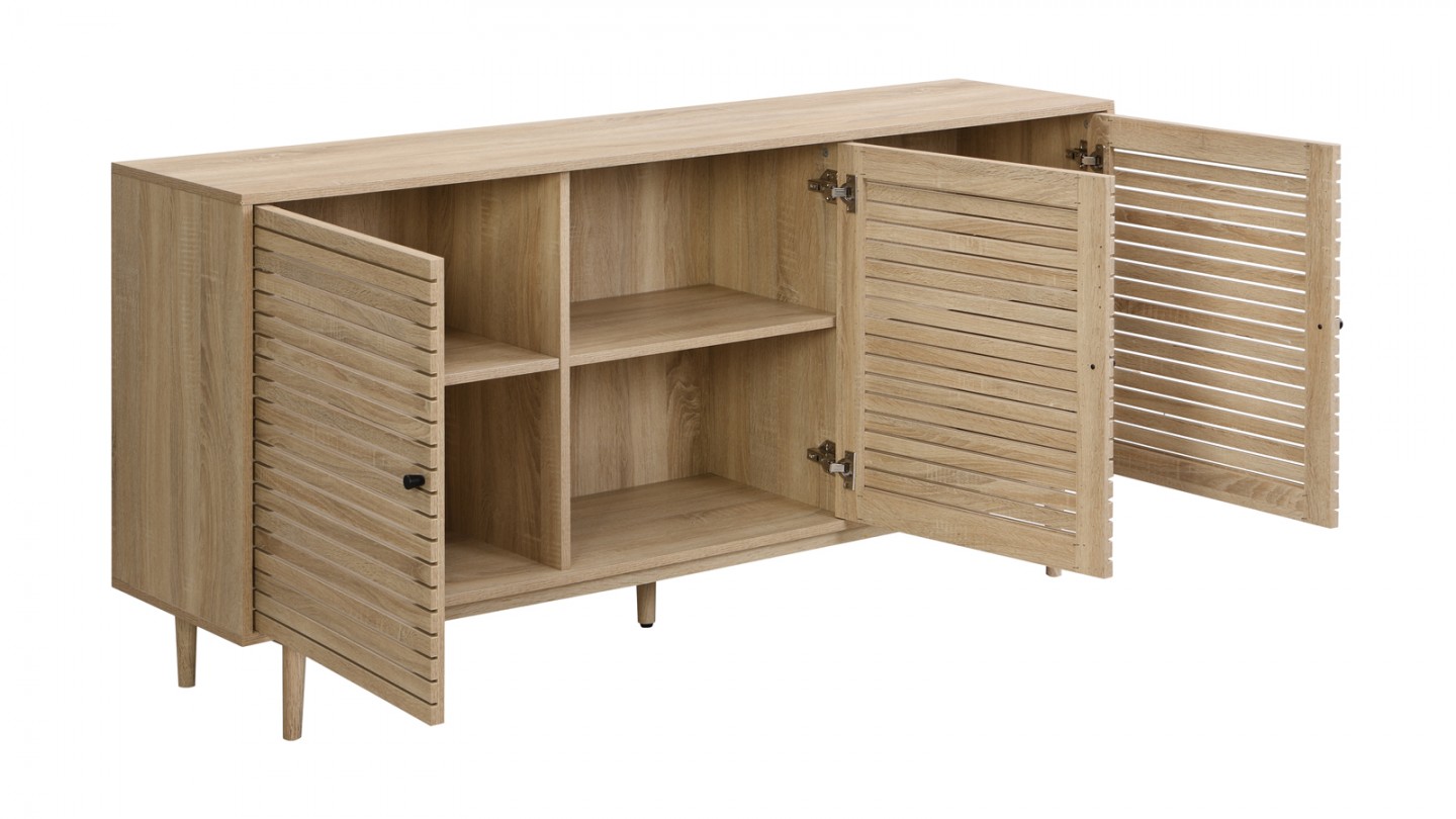 Buffet 3 portes couleur chêne 160 cm - Tivoli