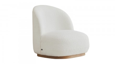 Fauteuil en tissu bouclé beige - Colette