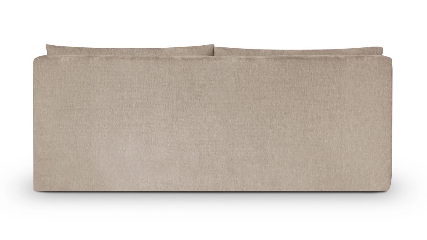 Canapé convertible 3 places avec coffre de rangement en tissu chenille taupe - Jasper