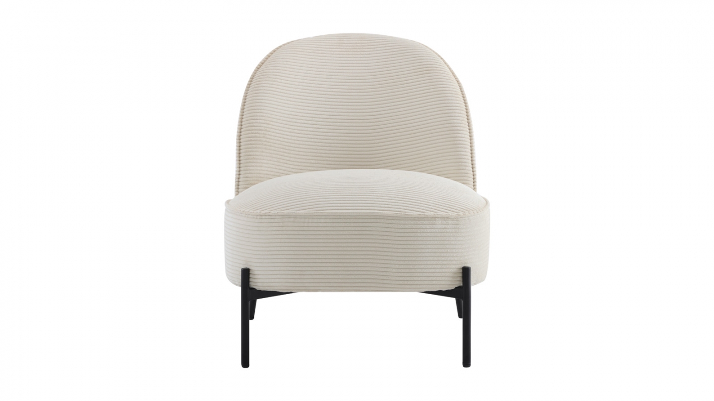 Fauteuil en velours côtelé beige - Basile