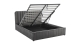 Lit coffre adulte 140x190 cm avec tête de lit capitonnée en velours gris foncé - Ava