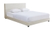 Lit adulte 140x190 cm avec tête de lit rembourrée en velours côtelé beige - William