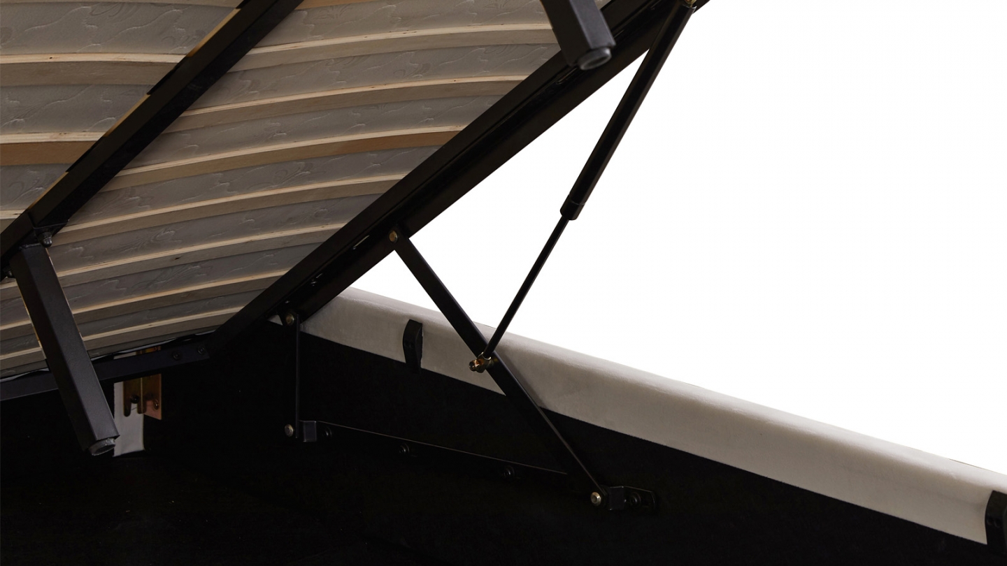 Lit coffre adulte 180x200 cm avec tête le lit matelassée en velours beige - Suzon