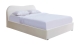 Lit adulte 180x200 cm avec tête le lit arrondie en velours beige - Ninon