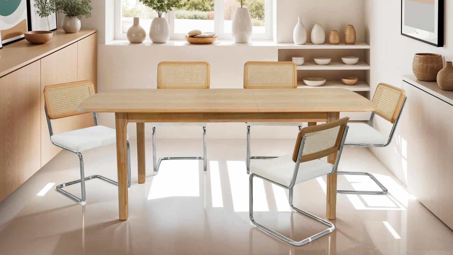 Table à manger extensible en bois 160/200 cm - Moris