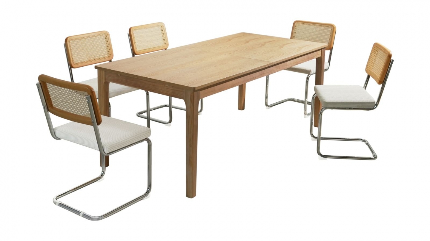 Table à manger extensible effet bois 180/260 cm - Polly