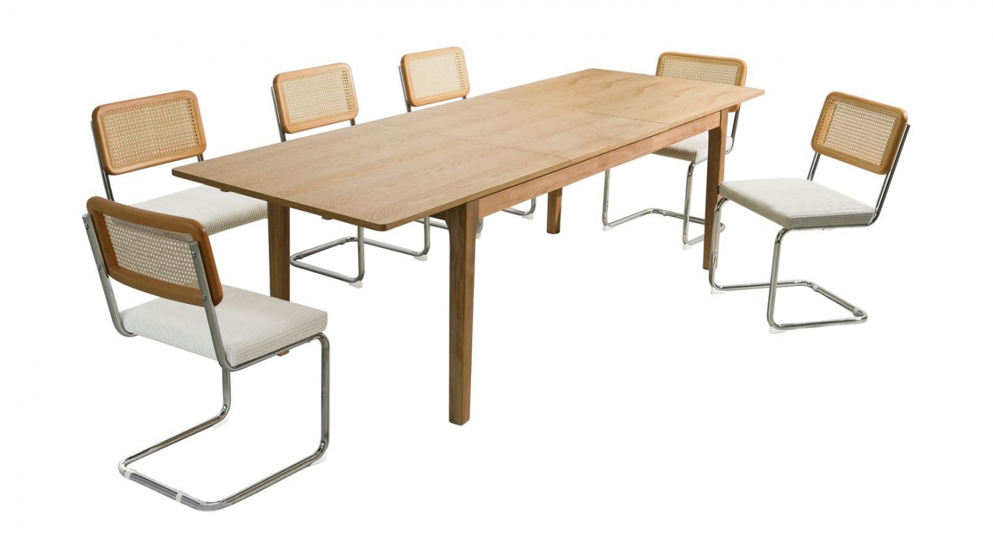 Table à manger extensible effet bois 180/260 cm - Polly