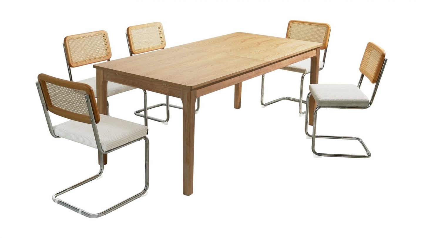 Table à manger extensible effet bois 180/260 cm - Polly