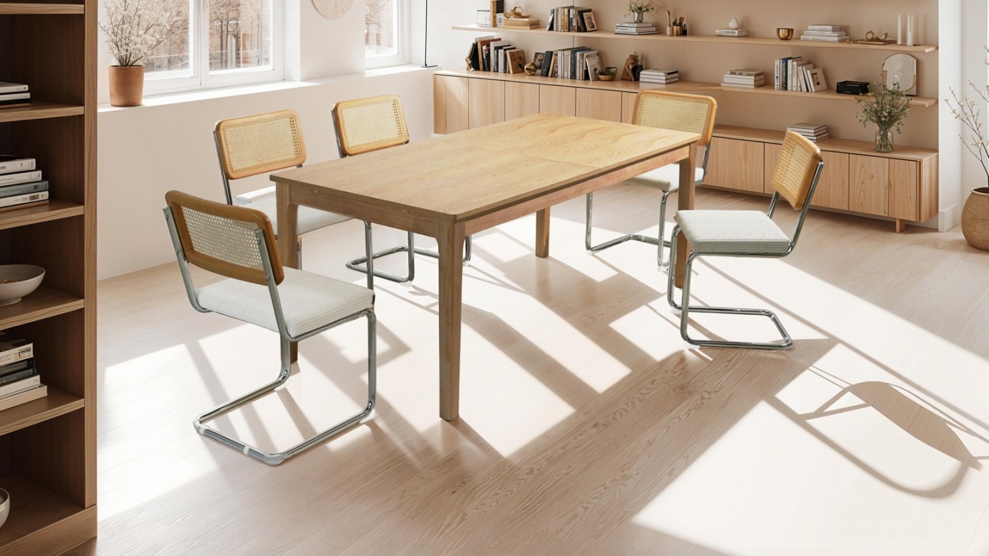 Table à manger extensible effet bois 180/260 cm - Polly