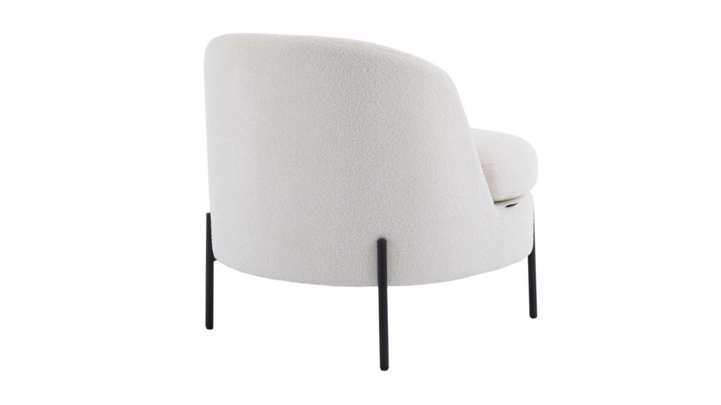 Fauteuil en tissu bouclé beige - Vianney