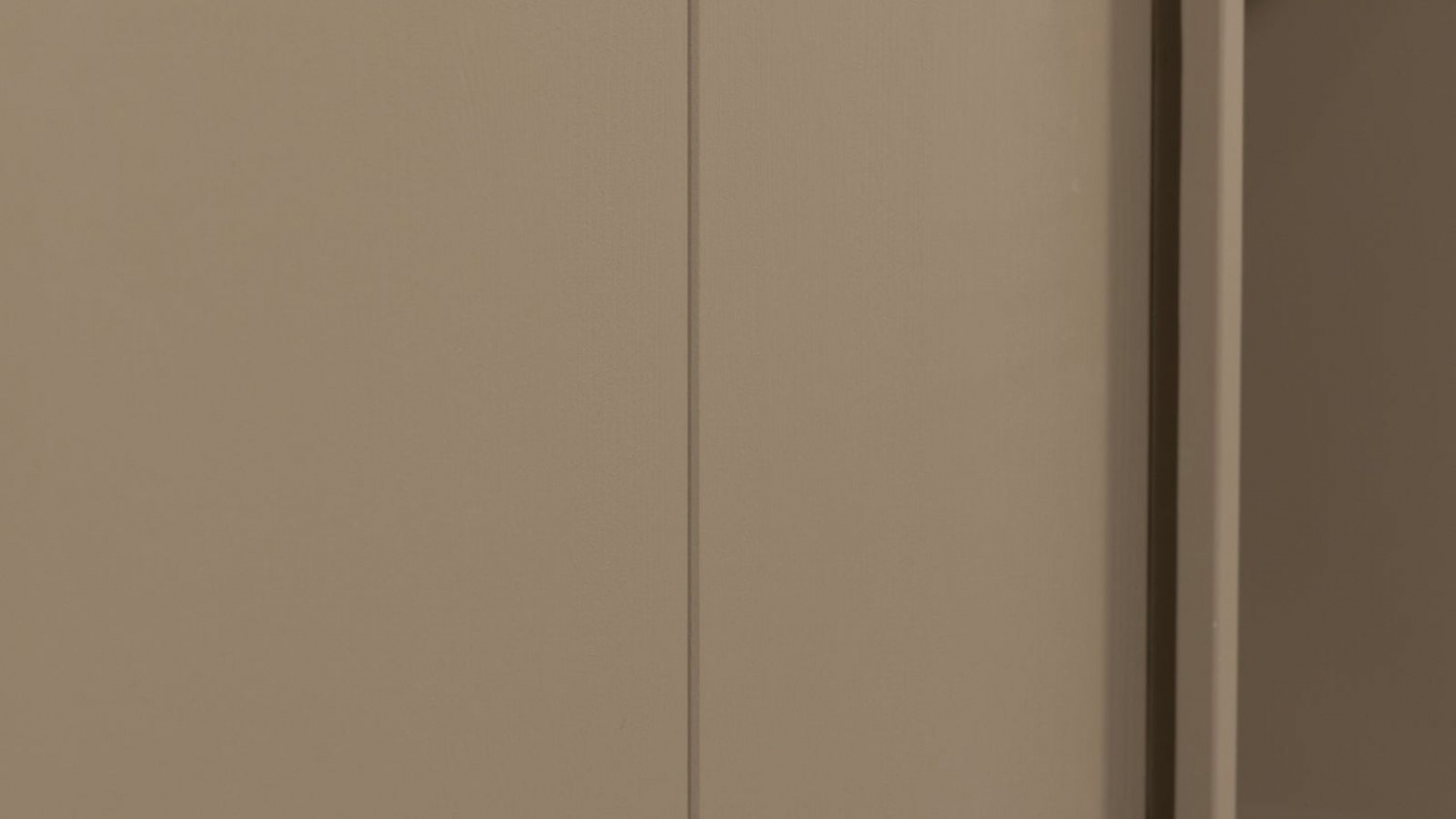Buffet haut 2 portes 5 niches en bois massif FSC marron 100 cm - Lowen