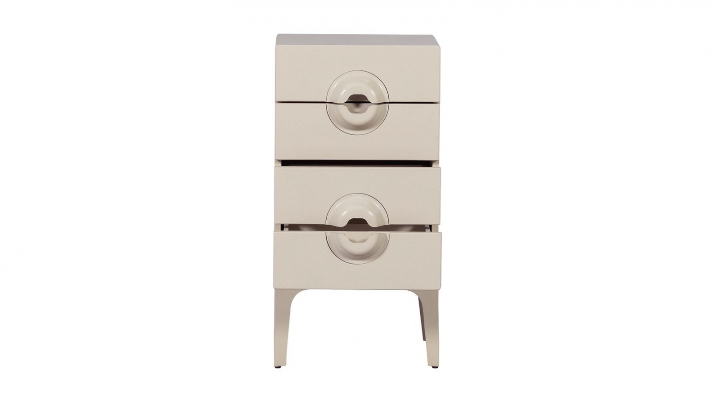Chiffonnier 4 tiroirs en bois et métal beige 44 cm - Merge