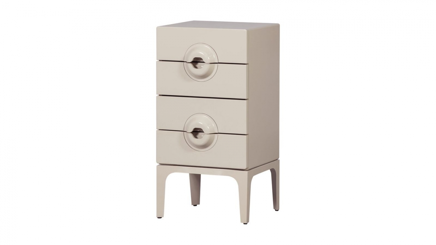 Chiffonnier 4 tiroirs en bois et métal beige 44 cm - Merge
