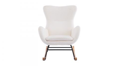 Rocking-chair en tissu bouclé beige - Béa