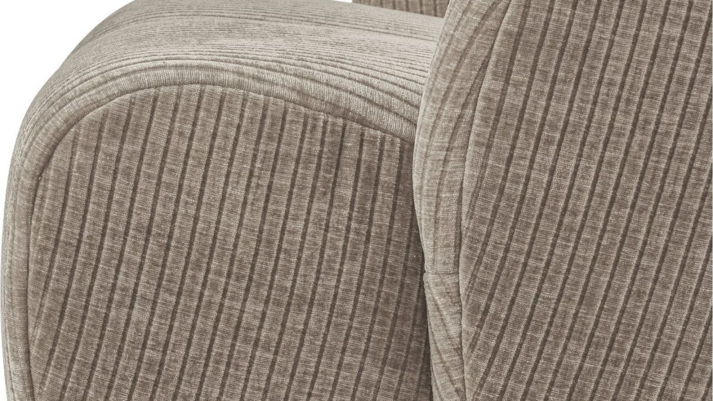 Fauteuil pivotant en velours côtelé beige - Mojo