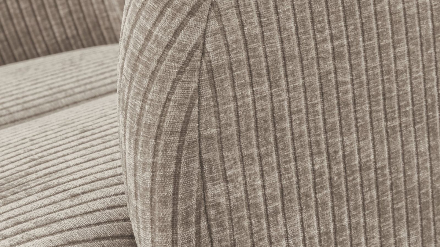 Fauteuil pivotant en velours côtelé beige - Mojo
