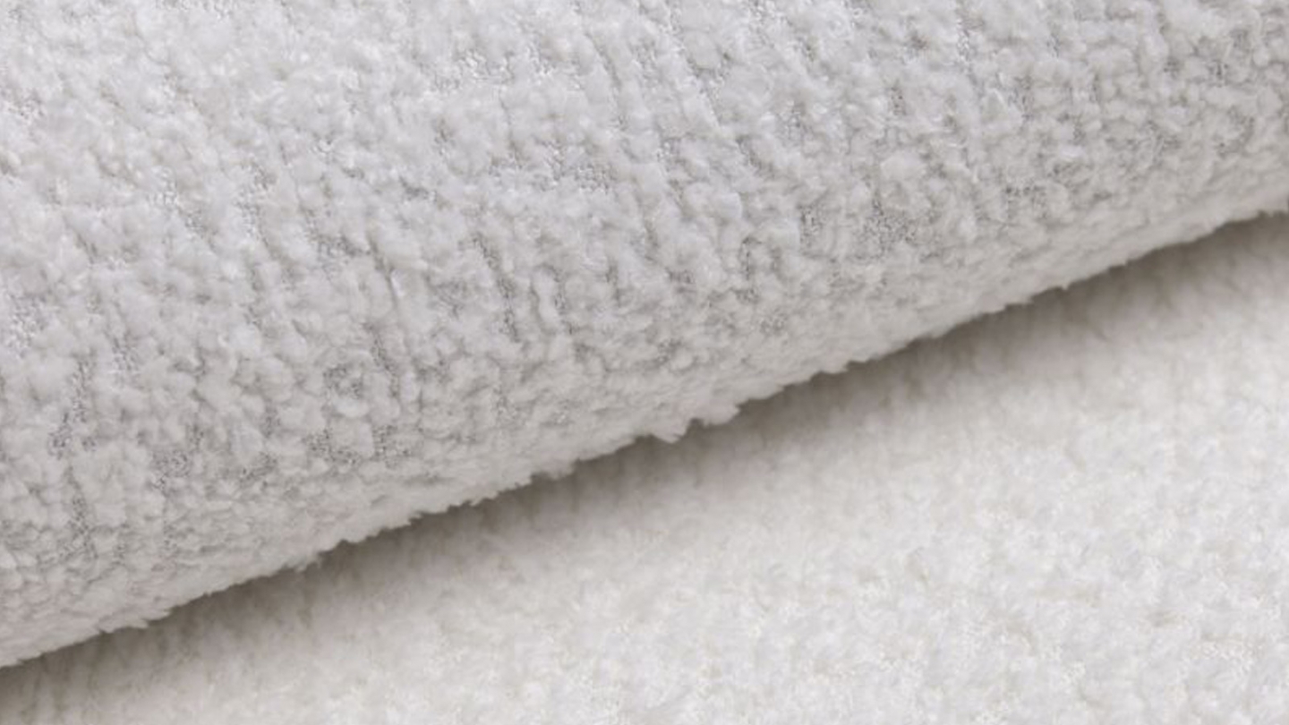 Canapé modulable 3 places en tissu bouclette beige - Modulo
