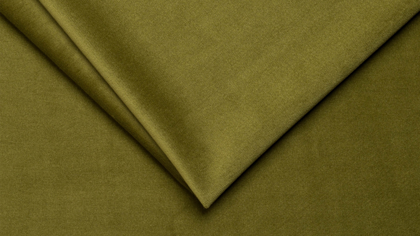 Canapé convertible 3 places avec coffre de rangement en velours vert olive - Laria