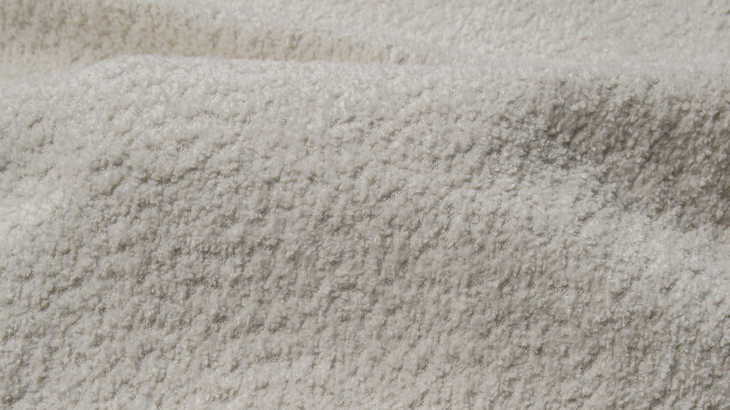 Canapé convertible 3 places en tissu bouclé beige - Ouverture express - Couchage quotidien - Matelas HD 140x190 - Sienne