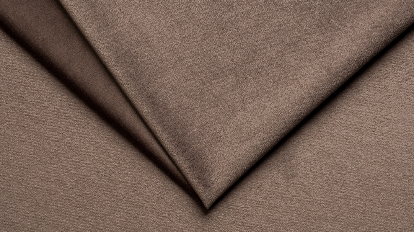 Canapé d'angle convertible réversible 5 places en velours taupe - Ouverture express - Couchage quotidien - Andrea
