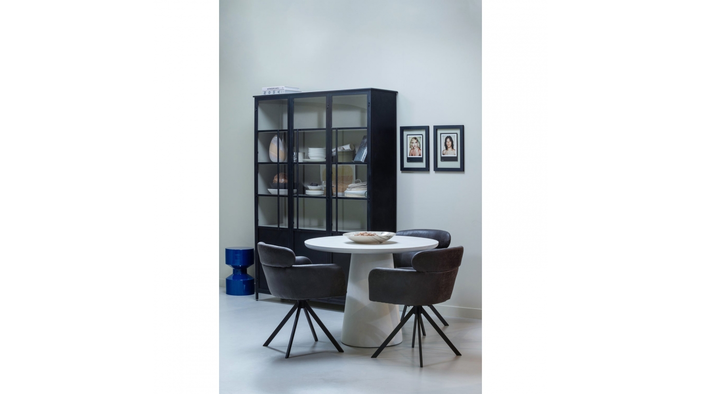 Vaisselier 3 portes en métal noir 142 cm - Exhibit