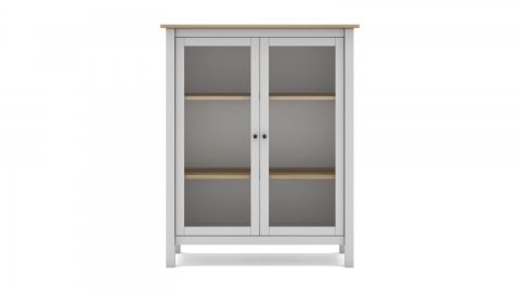 Vaisselier 2 portes en bois massif blanc 110 cm - Macha