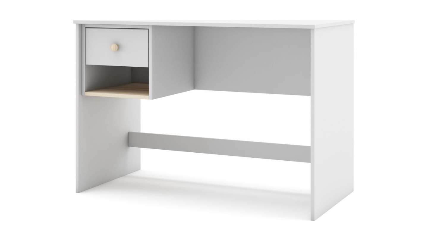 Bureau enfant 1 tiroir en bois blanc 110 cm - Elise