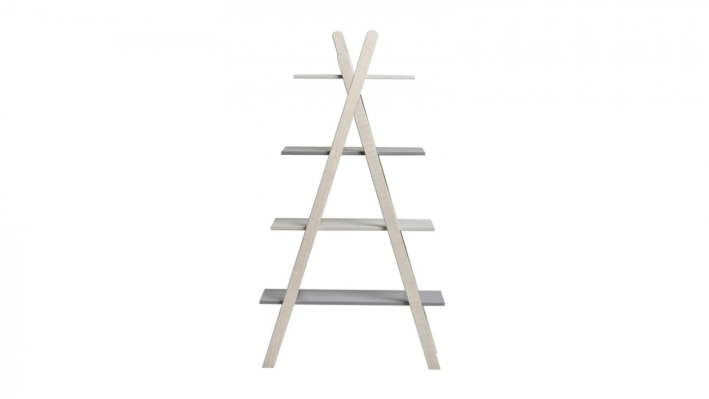 Etagère tipi enfant en bois gris et blanc H146 cm - Sue