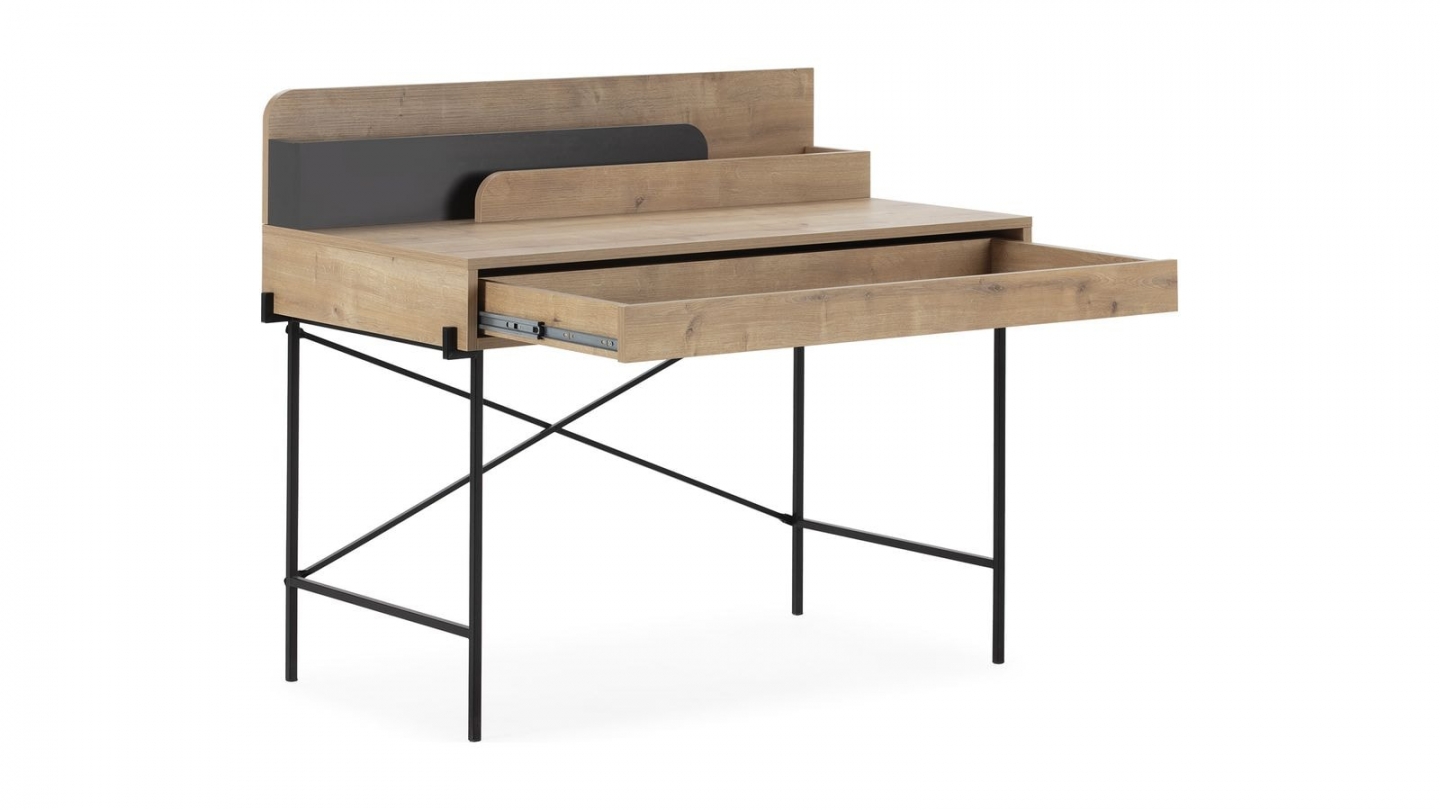 Bureau 1 tiroir effet chêne 113 cm - Rosaly
