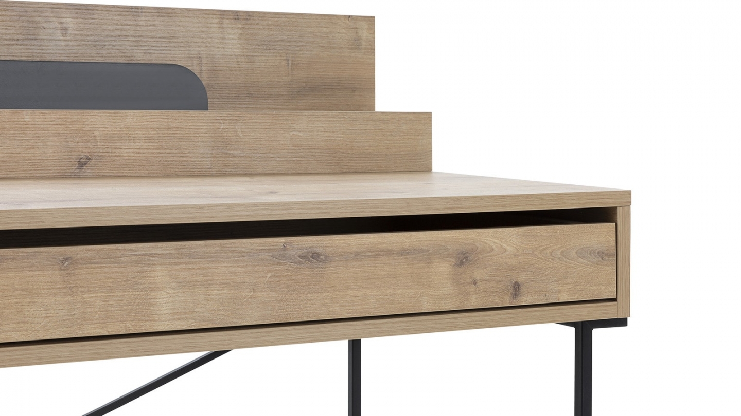 Bureau 1 tiroir effet chêne 113 cm - Rosaly
