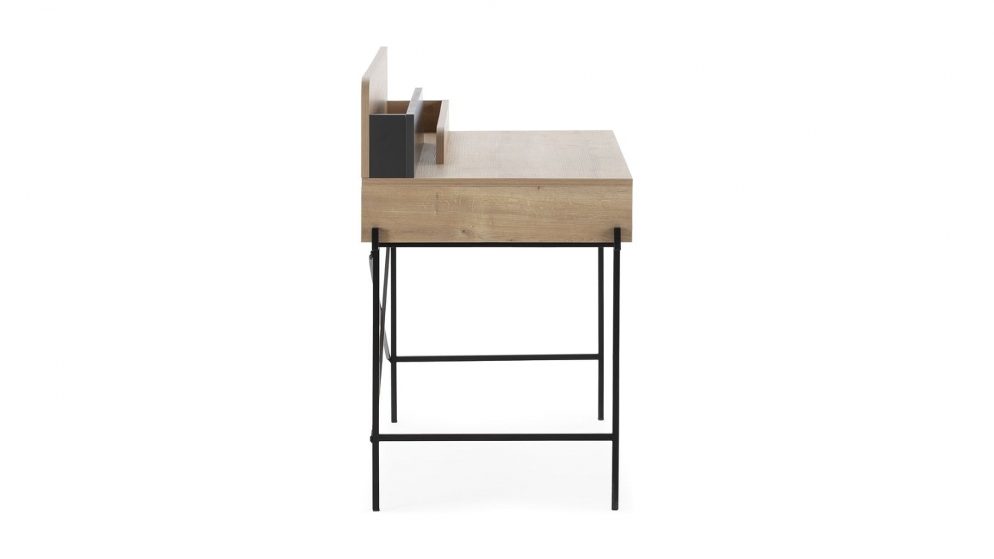 Bureau 1 tiroir effet chêne 113 cm - Rosaly
