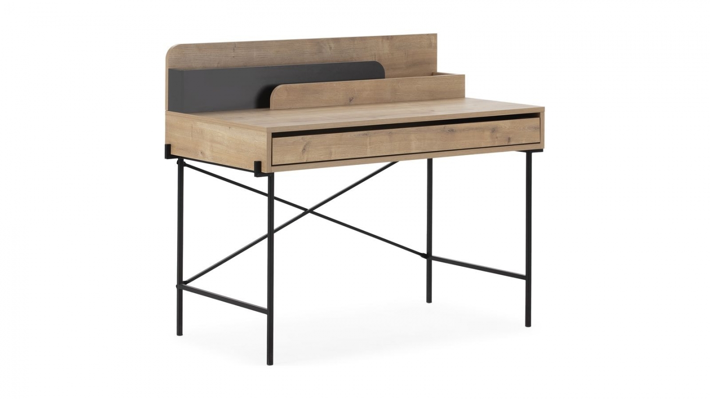 Bureau 1 tiroir effet chêne 113 cm - Rosaly