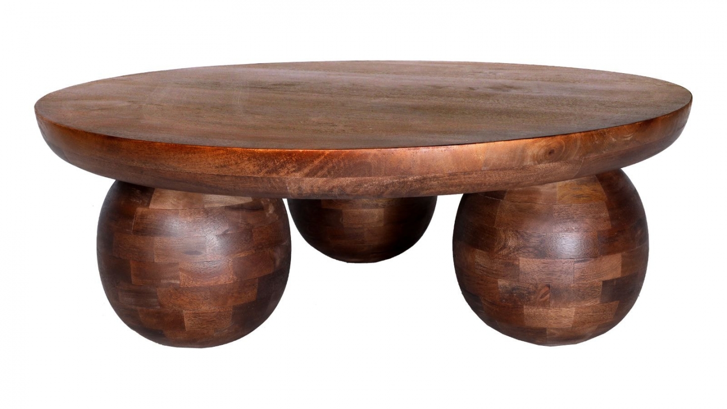 Table basse ronde en bois de manguier 100cm - Venus