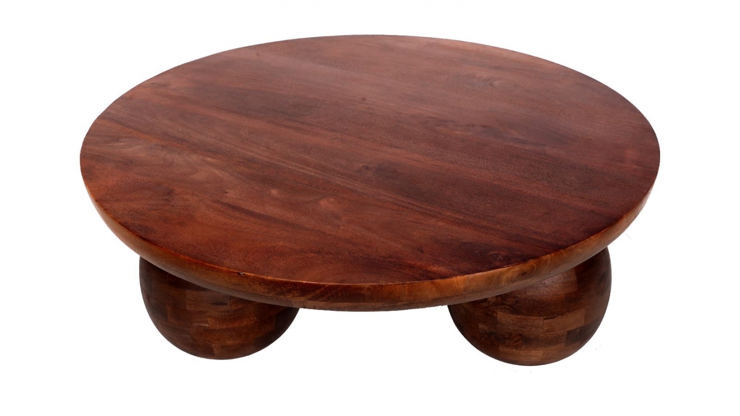 Table basse ronde en bois de manguier 100cm - Venus