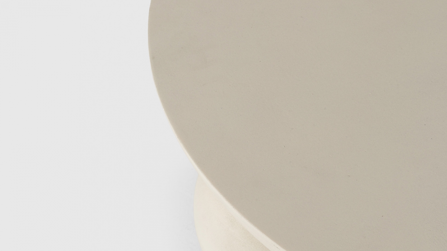 Table basse ronde en bois de manguier beige 90cm - Venus
