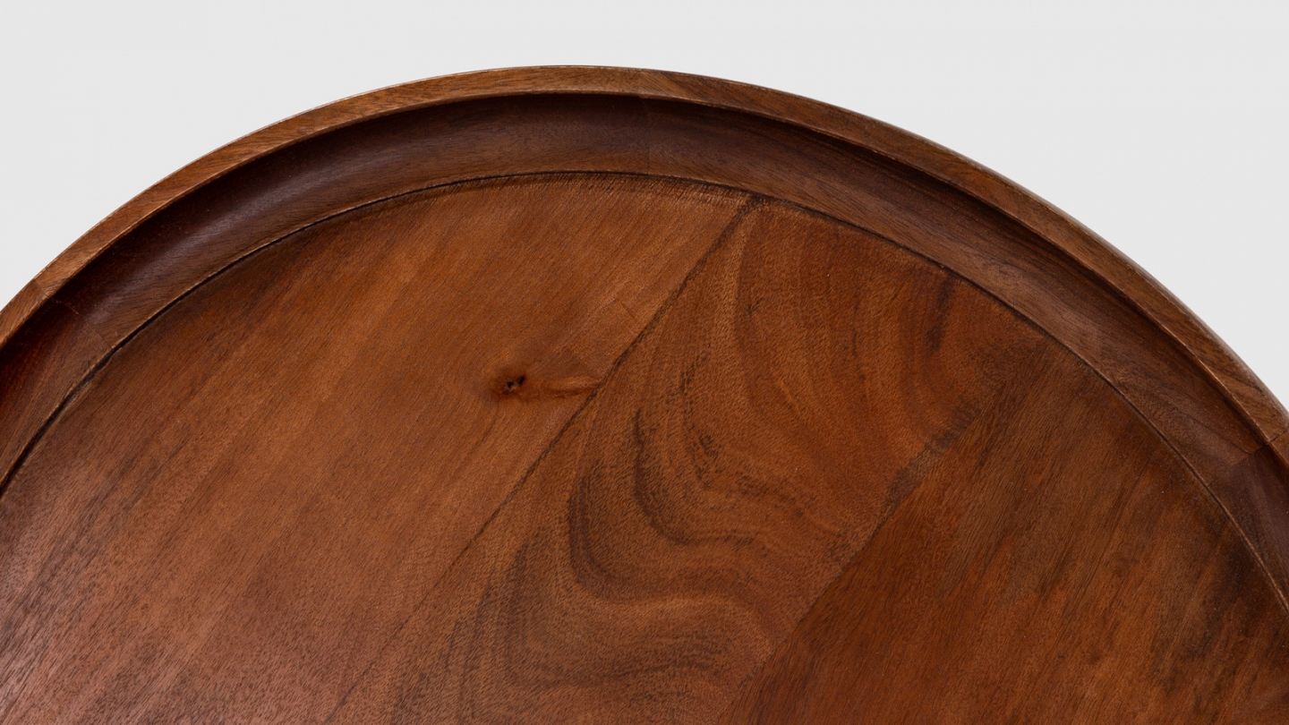 Table basse ronde en bois de manguier 80 cm - Deva