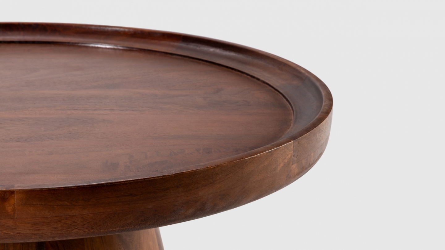 Table basse ronde en bois de manguier 80 cm - Deva